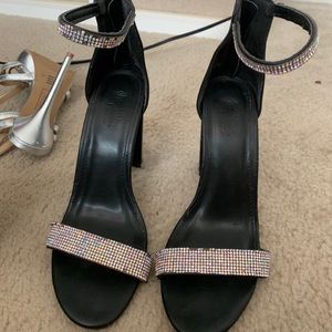black sparkle heels